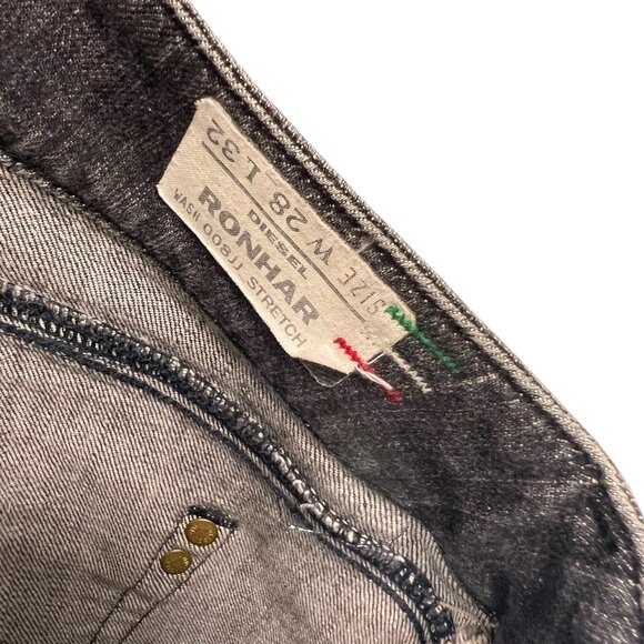 DIESEL Ronhar Black Stretch Bootcut Denim Jeans Made in Italy Size W28 x L32 - Picture 3 of 11